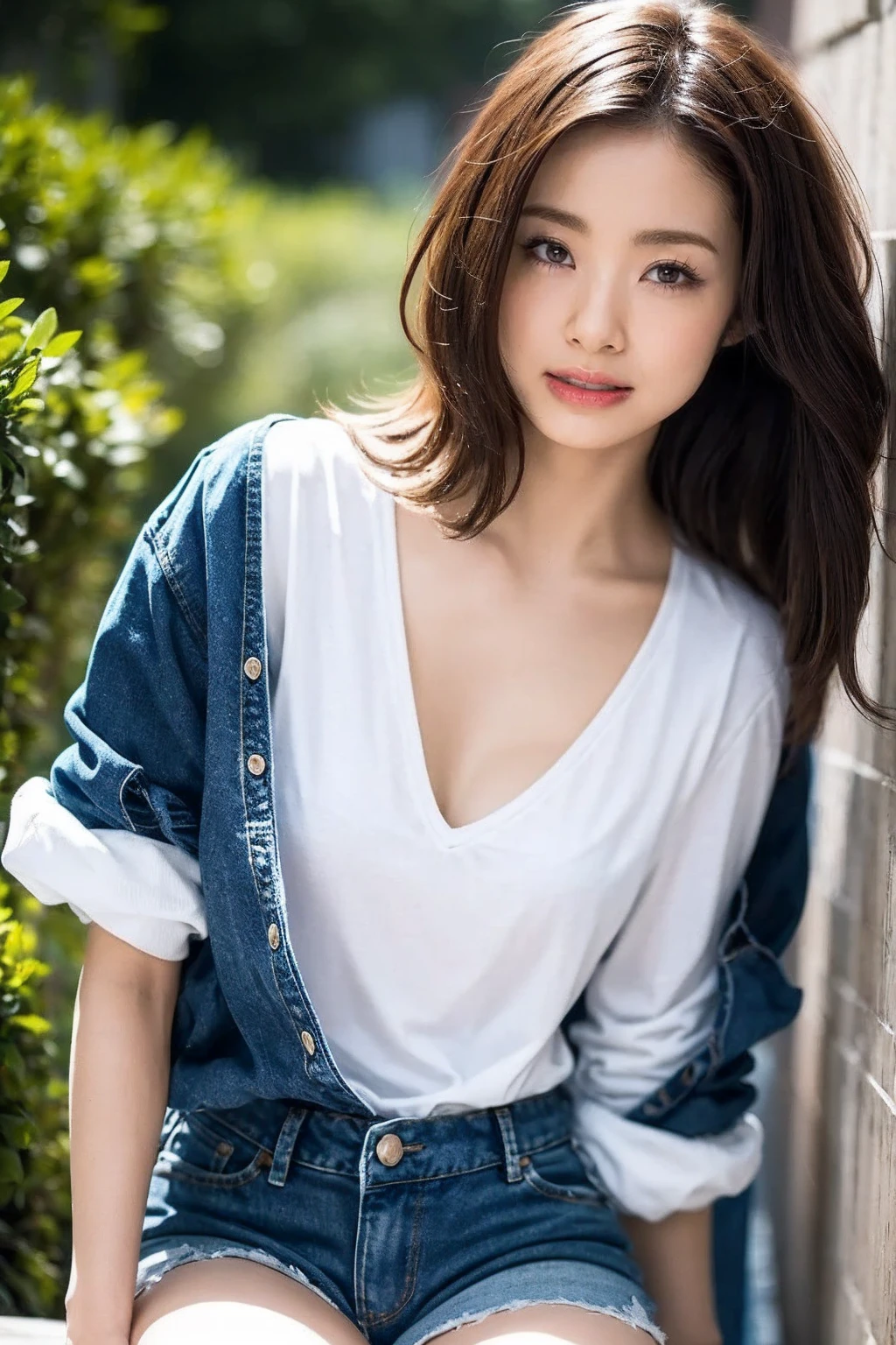 ((top-quality、8K、​masterpiece:1.3、超A high resolution))、(Clear focus:1.4、The focus is on people:1.2)、A Japanese Lady、年轻、1 persons、(sitting on:1.2)、From  above、((dark brown  hair))、(fur-coat:1.2、denim、Detailed fabrics)、light skinned、Super fine face、A detailed eye、Narrow-eyed、二重まぶた、Reddish cheeks、Detailed skin、Sweating、Lustrous skin、Shine skin、Shaded skin、ruddy lips、Keep your mouth shut、silver earing、Large breasts、looking in camera、(细致背景、konbini:1.3)、early evening、Natural lighting、wakame、wakame、wakame、wakame、wakame、wakame、wakame、wakame、wakame、wakame、wakame、wakame、wakame、wakame、wakame、wakame、wakame、wakame、wakame、wakame、wakame、wakame、wakame、wakame、wakame