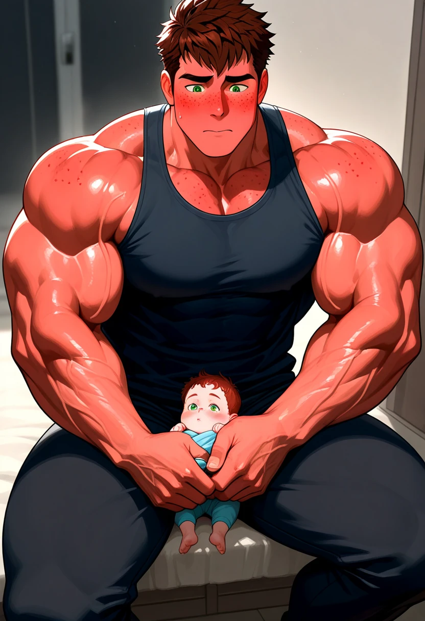 2 children, Spirit,muscle size difference,stupid,soft shading, mbbbbb