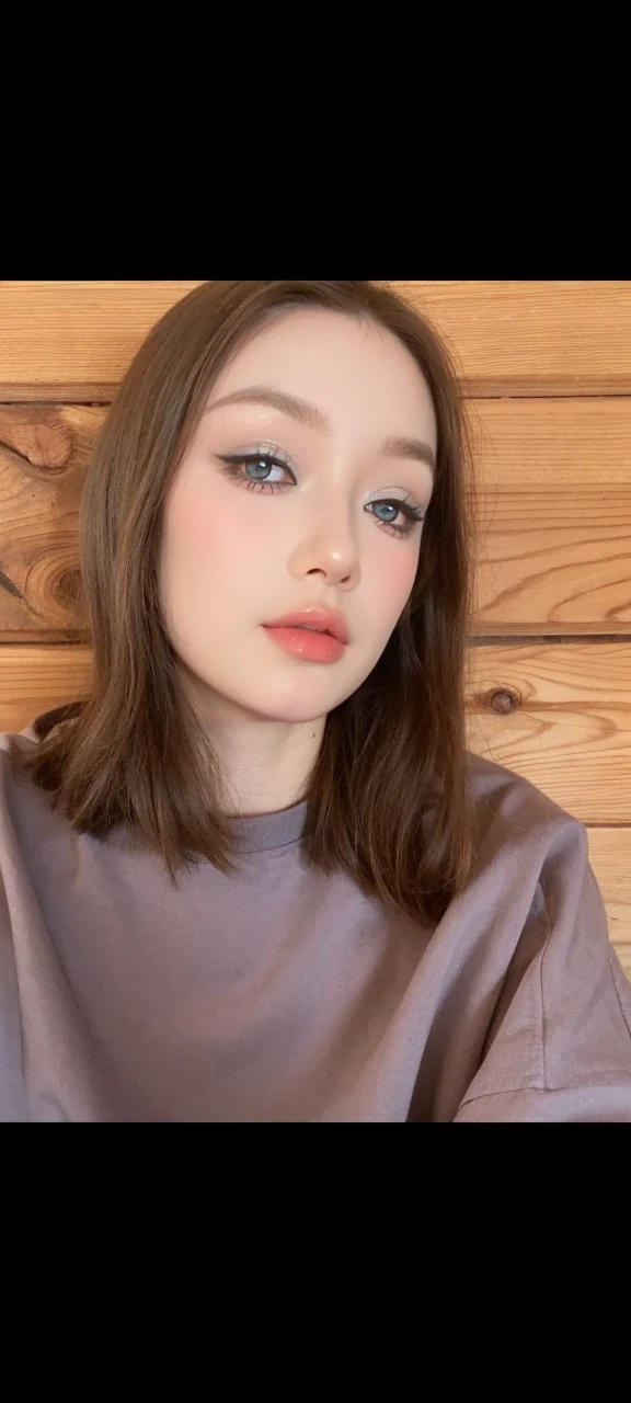 (8k, masterpiece, best quality, alone, SFW), ((Martha E)), (portrait, White thick knit sweater), looking at camera, Eyeliner, eye shadow, Simple dark background, 