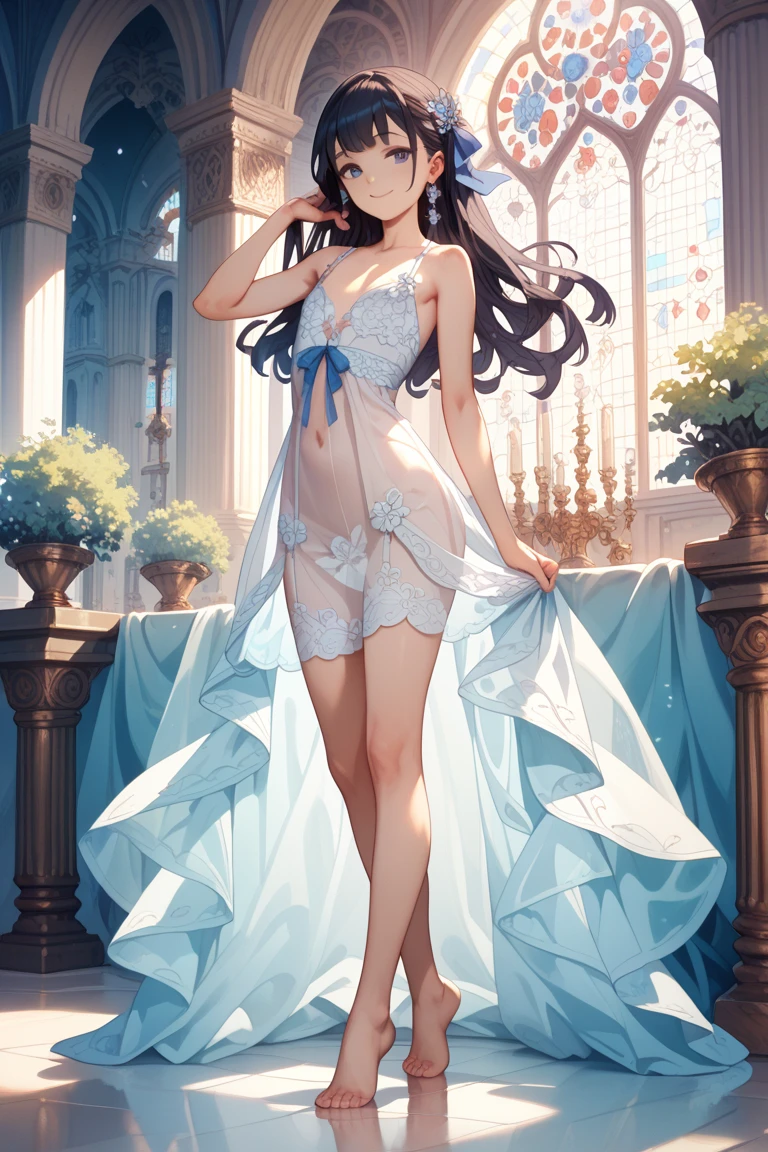(masterpiece), Princess,Princess,Small breasts,Light blue lace underwear, Natural light, Realistic, Diffuse Light, Looking up from below,vapor, (Lift up your skirt), (urination), Braid,Race Stock Vang,Luxury Long Dress,Embarrassed red face,tiara.royal palace