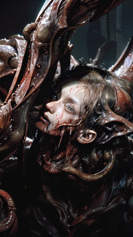a close up of a creepy looking creature in a room, screenshot from fallout (1997), bodyhorror, fleshy - cyborg - zombie, jumpscare, a woman's disembodied head screaming, best jumpscare scene, destroyed body, body-horror, body - horror, cursed imagery, in dead space, horrific sentient meatloaf, from half-life
