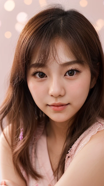 （Very high resolution at 32K, high detailing, highly accurate, masutepiece,a beauty girl１a person,Lori：1.3）,Photography ,realisitic,shinny skin,Beautiful skin,fine-grained white skin,Detailed face,Detailed eyes、Very beautiful eyes with azure eyes,Detailed lips、Very beautiful face,Very well-formed face、Lifelike face,shiny beautiful lips,Beautiful eyebrows,Best Natural Makeup,Japan idle,Korean Idol,I can't take my eyes off very beautiful１６Year old girl,Very beautiful girl,well-shaped breasts、A pink-haired,Medieval European  Dresses,Japan１６Old Beautiful Girl