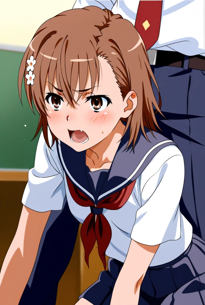 NSFW,(((1girl,2oldman,fellatio,sex,vaginal,gangbang))),open mouth,hug,Kyoto animation,highest quality, High resolution, unity 8k wallpaper, (figure:0.8), (detailed and beautiful eyes:1.6), highly detailed face, perfect lighting, Highly detailed CG, (perfect hands, perfect anatomy),masterpiece,High resolution,perfect anatomy,anime key visual,detailed and beautiful eyes,highest quality,unity 8k wallpaper,super dense skin,white skin,best quality, masterpiece, {nakaseko_Kaori_sound euphonium:1.15}, short_hair, Brown_hair, serafuku, mole, mole_Down_eye, red_eyes, front hair, blurry, black_hair, blurry_background, Brown_shirt, Brown_skirt, green_neckerchief, kitauji_expensive_School_uniform, length_hair, length_sleeve, multiple, neckerchief, crew_collar, School_uniform, shirt, white_crew_collar, looking at viewer, smile,white lace panties,