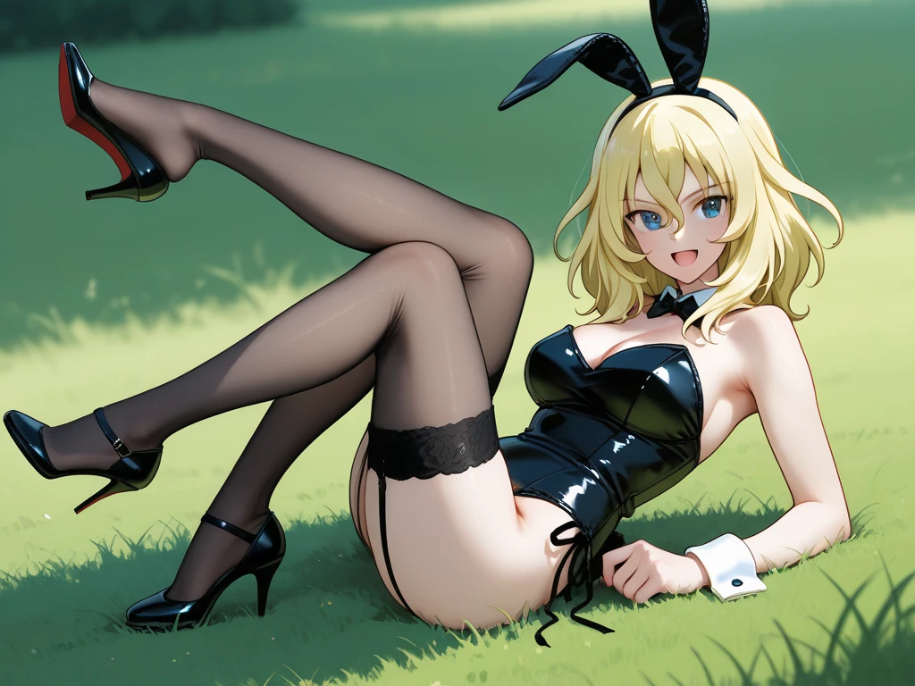 1 girl, pelo rubio, blonde hair, coletas,pigtails, pechos, breasts, huge breasts, cowprint bikini, thighhighs, elbow gloves, tacones, hig heels, jungle, jungla night, noche, Kenzy Reeves