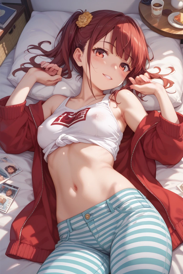 Red panties、Panty shot、Take off your pants