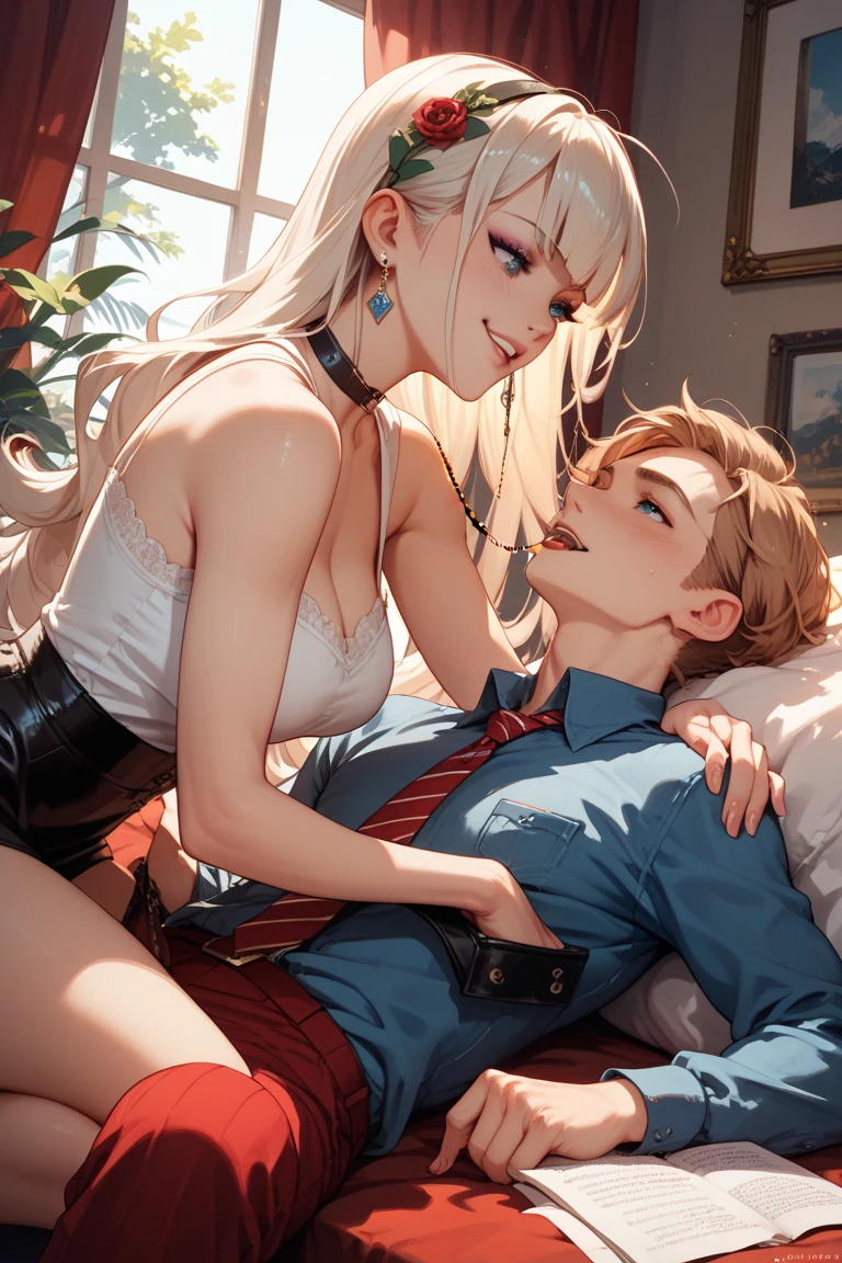 Sexy anime girl in thigh highs sitting on mans face 