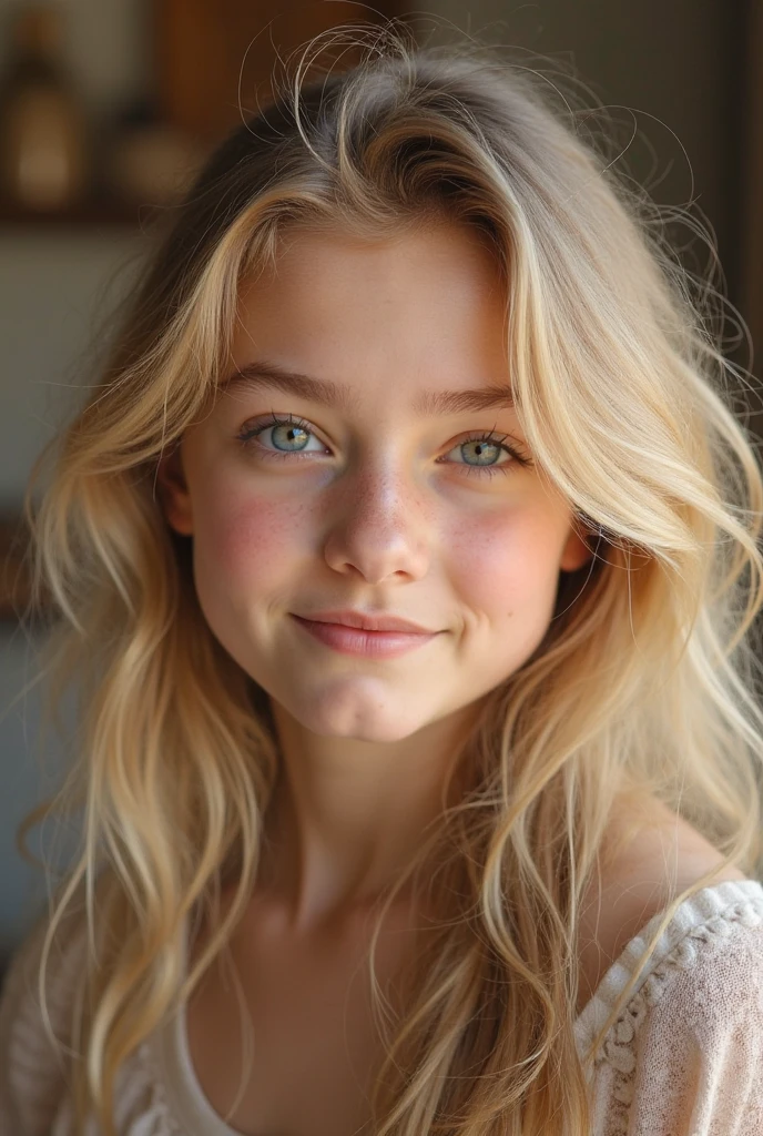 masterpiece, best quality, elegant, blonde girl, blushed, looking at viewer, blonde wavy hair, blue eyes, beautiful eyes, beautiful background, light particles, sun rays, dramatic lighting, outside, shiny, realistic, masterpiece, best quality, ultra-detailed, detailed, scenery, beautiful detailed eyes, detailed hair