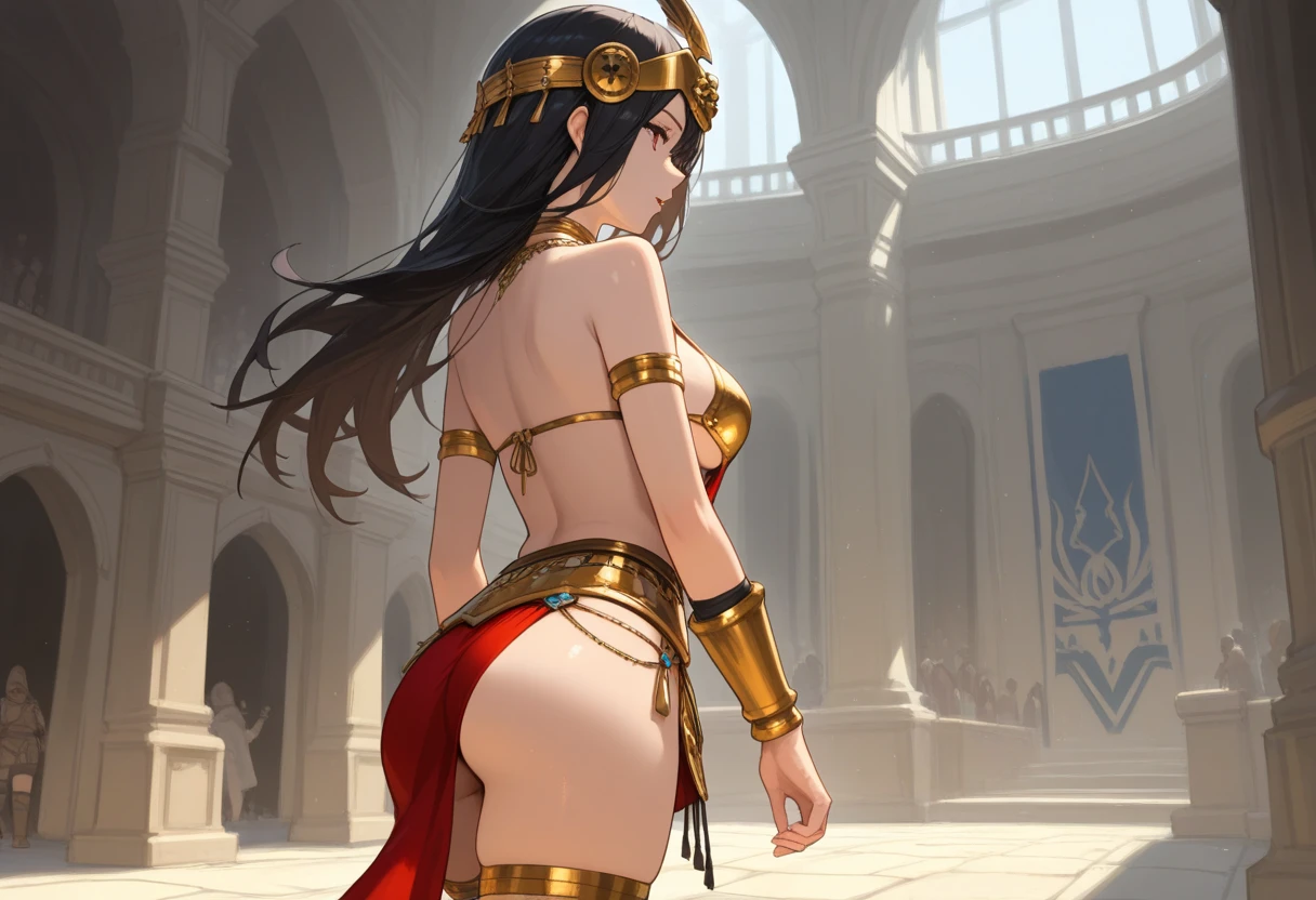 best qualityer，tmasterpiece，Ultimate resolution，downy，Extremely colorful，mature pretty woman，（guillotine，behead）（Kneeling pose）（Point at you with your ass），solo person，Upper body nudity，Beauty severed head，Normal posture，Redlip，shackle，guillotine，behead，Collar，handcuff，Anklets，Normal posture