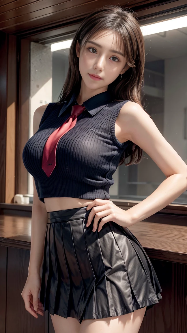 ((1girl in:1.8)),((Holding objects in your hands:0.1)、((From below:1.2))、((slenderbody:1.5))、((Colossal tits:1.4,cleavage of the breast:1.2)),((colourfull:1.5,wearing cheerleader costume:1.5,Microflare skirt:1.5))、((Standing Pose:1.3,open the legs widely:1.1))、Rocket Big 1.2、Straight in front photo:1.8、Photo above the knee:1.5、8k wallpaper,high resolution,((Photoreal Stick:1.4)),masutepiece, soft lighning, detailed face, detailed eyes, beautiful face, detailed body, Ultra realistic, realism, extra realistic, Best Quality,Perfect Lighting,Detailed Lighting,Dramatic light and shadow,Ray tracing,(Perfect Anatomy:1.4)、((Looking at Viewer))、A detailed face、A detailed eyes、Detailed clavicle、real looking skin、20yr old、((A smile:1.1))、((Brown semi-shorthair:1.3))、Brown-eyed、eye line、Red Lip、dress room, detailed fingers, detailed hands