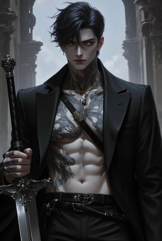 (8k, RAW photo, highest quality),(epic realistic:1.5), 1guy, muscular, tattoo on neck, smirk, cool, dark, black suit, intricate details,cinematic, dark studio,(hdr:1.5),detailed
