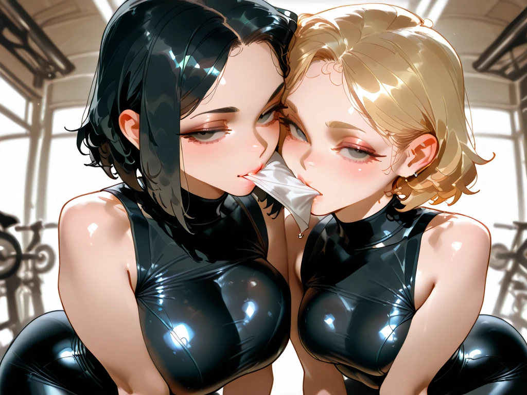 sucking dick, blowjob, open mouth, saliva, drooling, wet, cum on mouth, cum on tongue, huge breasts, big ass, big thighs, blush, crossed-eyes, front view, looking at the viewer, milf, ahegao, rolling eyes, tongue, viper