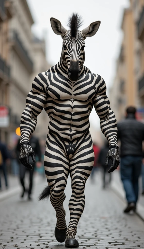 humanoid face, muscular male anthro donkey, (detailed silky donkey fur:1.2), (donkey fur), donkey ears and nose,
BREAK, solo, looking at viewer, outdoors, forest, early morning, blurry background, blurry foreground,
BREAK, 1boy, rose gold colored hair, very short hair, detailed humanoid glossy brown eyes, muscular, police uniform, jacket, pants, belt, relaxed, eyes half-closed, mouth slightly smiling, shoulders dropped, face smooth, from front, full body, standing, arms raised above head, palms touching, right leg lifted, left foot on tiptoe,
BREAK, perfectly rendered, detail, lifelike textures, smooth textures, matte textures, glossy textures, grandiose design, volumetric lighting, <lora:more_details:0.25>, <lora:LowRA:0.25>, <lora:add-detail-xl:0.55>, <lora:skindentation:0.25>, edgQuality,