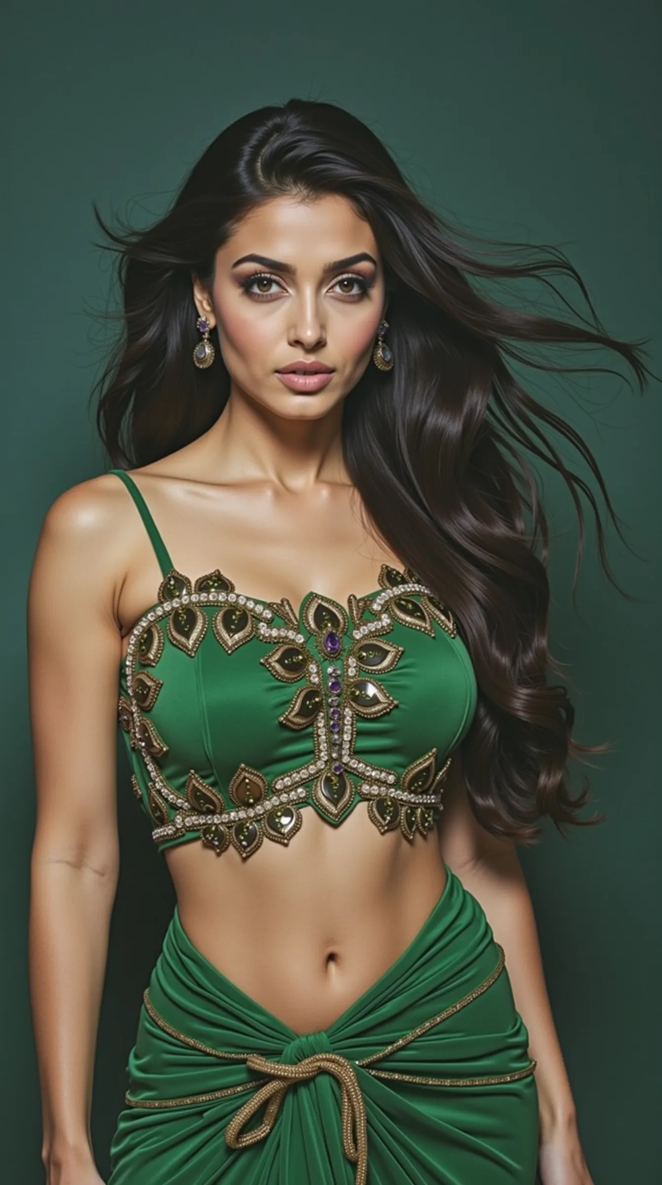 indian woman in green