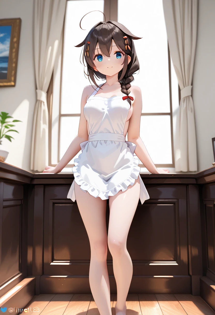 ((Masterpiece)), ((Best quality)), (perfect face), Young, nubile girl, obedient expression, hands behind back, wearing off shoulder 1 piece swimsuit, wearing open cup breast swimsuit, wearing open back 1 piece swimsuit, wearing ruffle 1 piece swimsuit, wearing red and white swimsuit, wearing collar and leash, leashed to a chair, kneeling at a man's feet, in a kitchen