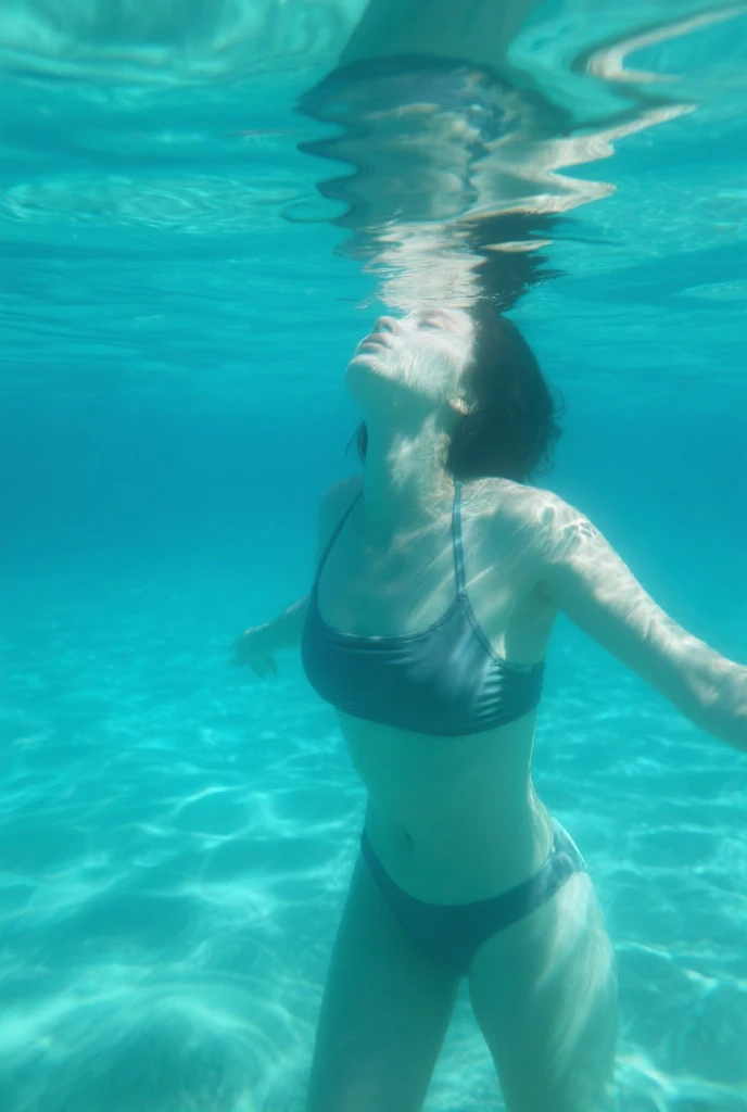 portrait photo,(add_detail:1.5), (close up of 1 girl swimming at high speed above underwater canyon), (DEN_miss_morgane, 25 year old), (blue bikini), bubbles, (underwater sea life, lush, corals, lively, bio diversity), (masterpiece, highest quality), 8K UHD, (film grain:1.2),(Fujifilm XT3:1.2), extremely detailed, close up