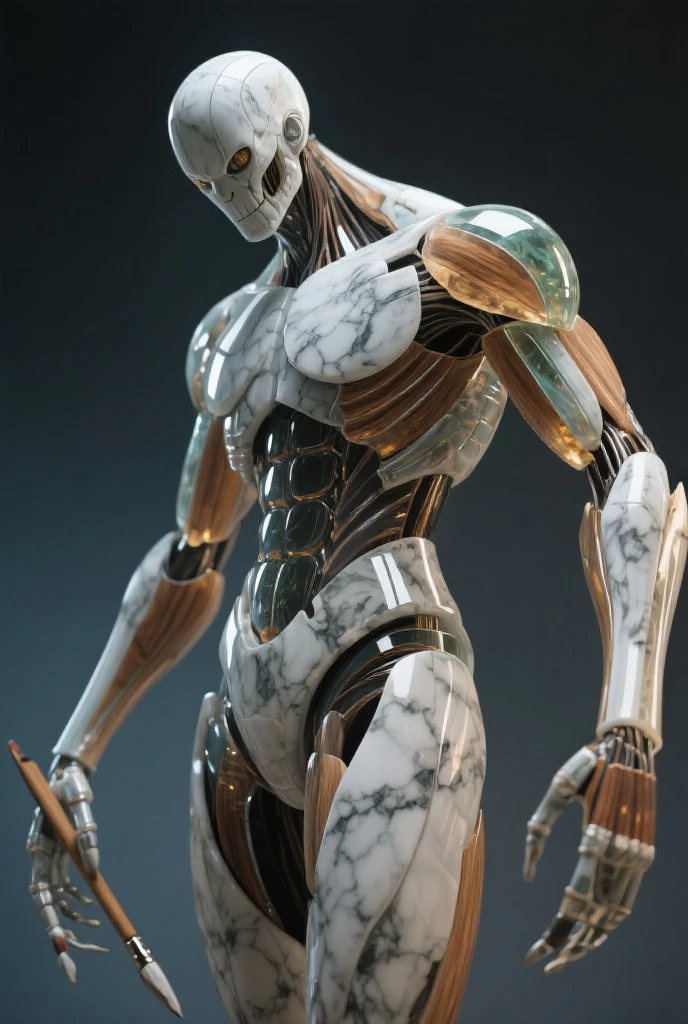 Jesus Christ resurrection, Realistic, christianity, marble statue, biomechanical parts, shy, octane render, dramatic lighting,side view from bottom, anatomically correct, super detailed