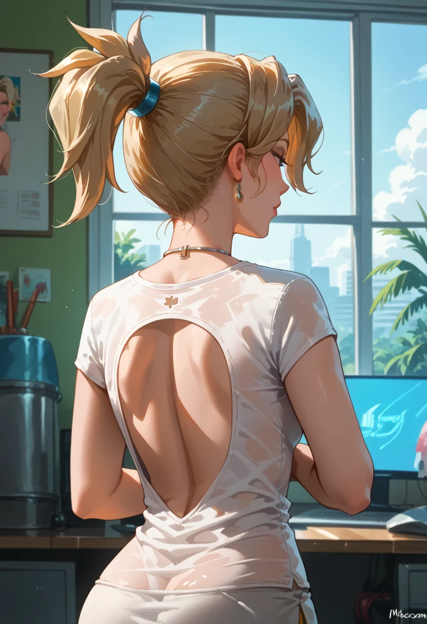 1female,25yo,plumw,(Background with:A desert,aerodrome,Planes),blonde hair,bobo head,Stand on the plane,,seen from the front, hair straight, mostly cloudy sky,((Very detailed CG unity 8K wallpaper),best qualtiy,cinmatic lighting,detailed back ground,beatiful detailed eyes,Bright pupils,Blue eyes,(Very fine and beautiful),(Beautiful and detailed eye description),ultra - detailed),facing at camera,A high resolution,ultra - detailed),,revealing,Flushed complexion,Desire for dissatisfaction,frontage,us airforce,(Wearing:Black pantyhose, crop top)Ancient Egyptian style