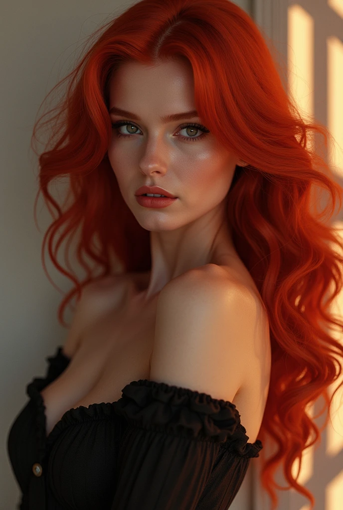 longye hair, bangss, redheadwear,breastsout, breastsout grandes, 独奏, rear view,