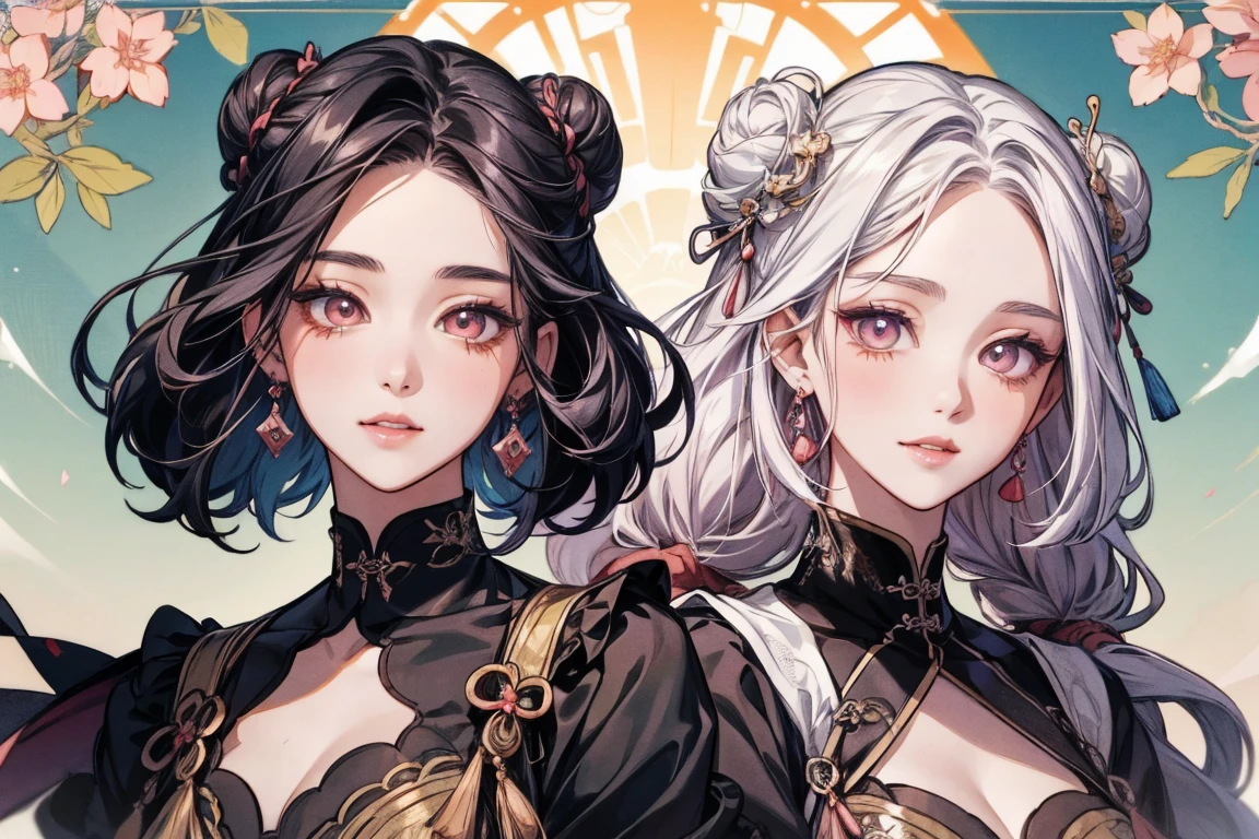 (masterpiece, top quality, best quality, official art, beautiful and aesthetic:1.2), (1girl:1.3, tight crop top leather suit), ((shy and looking at viewert)), (Perfect thick white eyebrows) Delicate fur, 详细s face, extremely detailed,(fractal art:1.2),colorful, highest detailed,(zentangle:1.2), (dynamic pose), (abstract background:1.5), (treditional dress:1.2), (shiny skin), (many colors:1.4), upper body