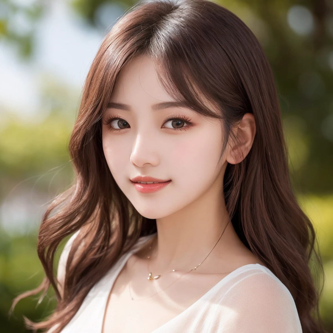 table top, highest quality, shape, Super detailed, finely, High resolution, 8k wallpaper, 完璧なダイナミックな構shape, beautiful and detailed eyes, off shoulder dress, small breasts, natural color lip,優しいsmile,20 year old girl、美しくdetailed face、perfect and beautiful face,Big eyes、美しくdetailed face、perfect and beautiful double eyelids、blur the background、Feminine poses、slim face and style、straight hair、 (get closer to the face, enlarge the face, face focus:1.0), break, (masterpiece, highest quality, Super detailed, detailed face, 8k)、real photos(best image quality),K-POPアイドルフェイス、smile