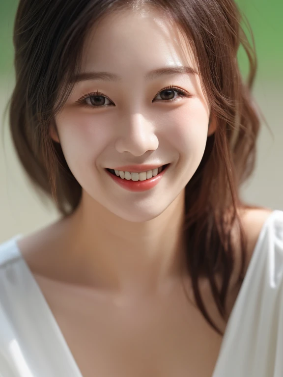 18 years old girl, Smile, Super Detailed Face, Detailed lips, Detailed eyes, Delicate eyebrows.