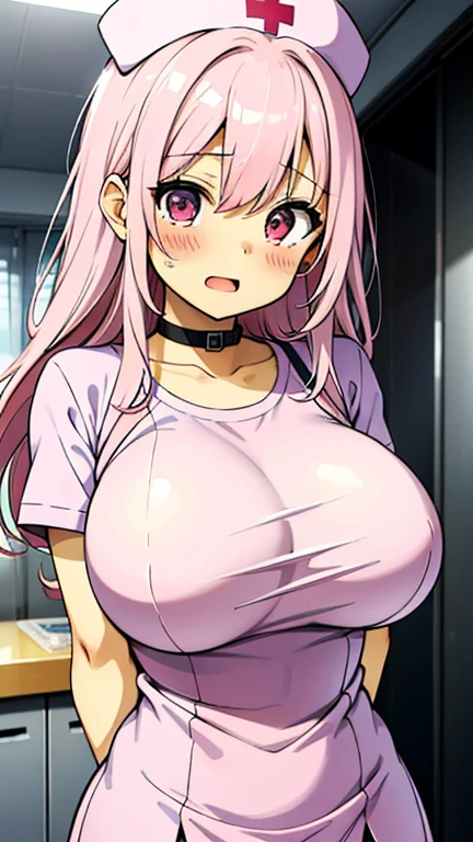 watanabe_akari, pink hair, oily skin, wet, detailed skin, ((little girl)), ((carrying a red backpack)), ((10 years old)), blurry background, open mouth, short height, little girl, ((bare shoulder)), ((presenting armpit)), (see-through), cleavage, naughty face, ((white tank top)), (arm up), ((loli oppai)), ((big boobs)), ((large breasts)), ((under boobs)), ((boob curtain)), (hot pants), ((detached sleeves)), beach, (potrait)), loose shirt, navel, (((shock face)), (double peace),wet body, rain, (((height 135cm)))