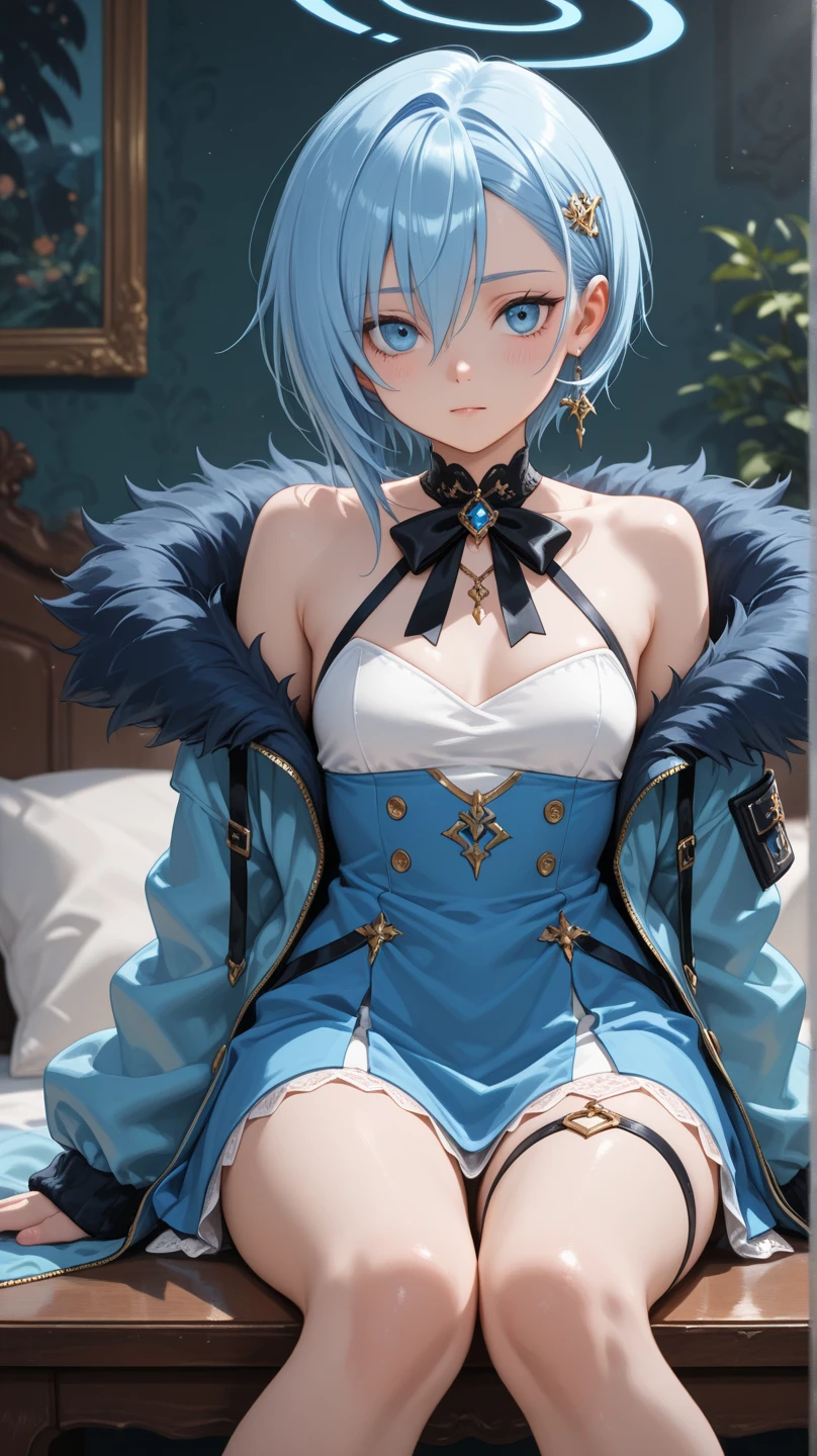 Furina、girl、Small breasts、girl、Small breasts、Lolita、Bright smile、Looks about 15 years old、Petan Musume、short、目のhighlight、Sexy thighs、Combat Uniform、Your eyes are so beautiful、highlight