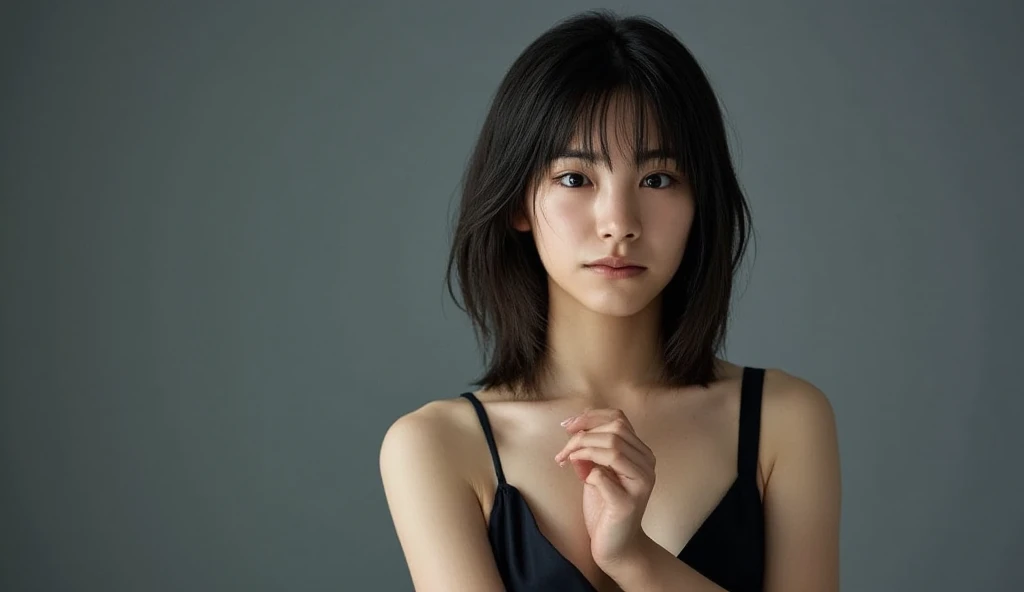(8k, RAW Photos, highest quality, masterpiece:1.2), Super Resolution, (Realistic, Realistic Photo:1.37), whole body, 頭からつま先までwhole body, High-resolution RAW color photos, Professional photos, Very detailed, 8k wallpaper, Very detailed美少女, Very detailed顔, Very detailed目, Very detailed肌, Very detailed指, Very detailed鼻, Very detailed詳細な口 , Very detailedな脚, Perfect Anatomy, Very detailed背景, Very detailed衣服, 1 girl, (18:1.2), Age 25,  Fair skin, Oily and shiny skin , Curly Hair, (bangs:1.2), smile, Cute Face, Realistic face, Satin short T-shirt, No bra, Micro Mini Skirt, Squat with your butt facing the camera, Dynamic Lighting, Very large breasts, stockings, High heels