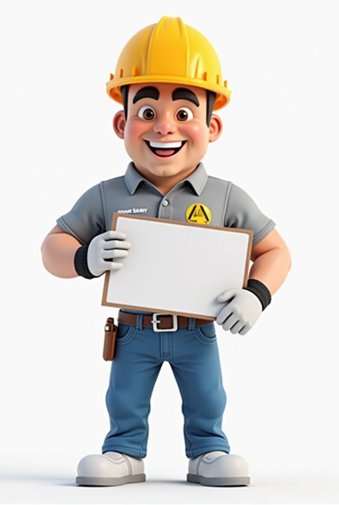 mascot, naughty man, without mustache, sem beard, skin fair, electrical technician, green polo shirt.
