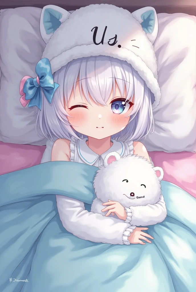 A teenage boy with white hair in a large nursery, holding a baby pacifier, playing with baby toys, wearing a onesie pajama, drooling, wearing a diaper, sleeping in a crib, holding a stuffed animal, high quality, extremely detailed, highly detailed, masterpiece, soft lighting, warm colors, pastel colors, adorable, cute,