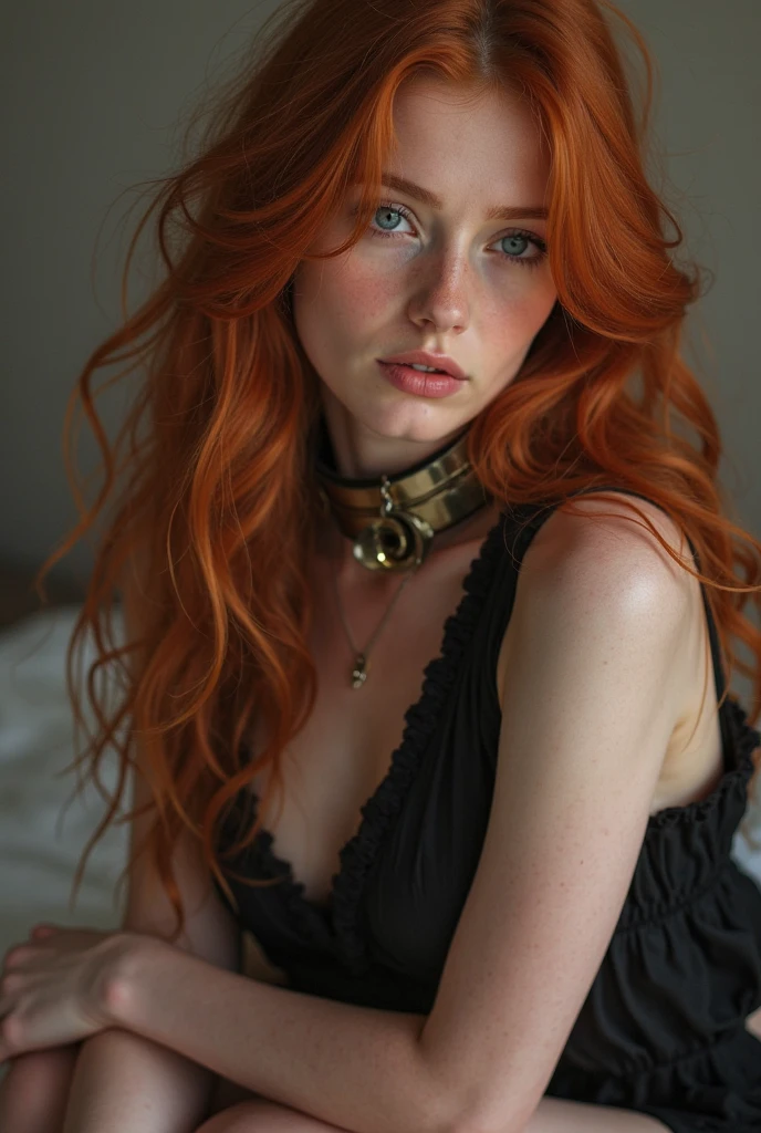 Girl with abundant and super long blood red hair, beautiful face and emerald eyes., chico hermoso parecido a un Dios griego