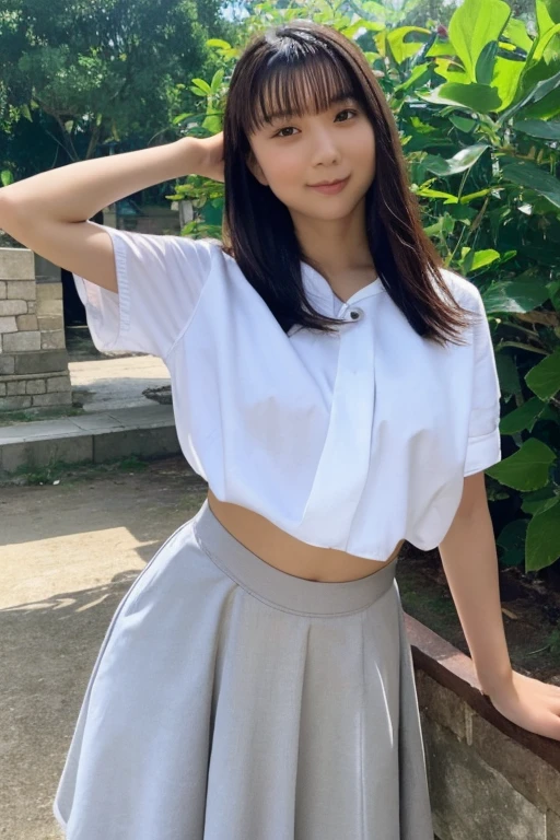 最high quality、high quality、best image quality、8K、最High resolution、High resolution、最high quality、masterpiece、RAW photo、whole body photos、Realistic human body in every detail、Realistic skin in every detail、Realistic face in every detail、Realistic eyes down to the details、Realistic lips in every detail、Realistic teeth in every detail、Realistic ears down to the last detail、Realistic hair down to the last detail、Realistic arms down to the last detail、Realistic reproduction of every detail、Realistic fingers in every detail、(fine hands、thumb1reference4)、Realistic feet in every detail、Realistic feet in every detail、Realistic breasts down to the last detail、((beautiful japanese girl))、(japanese model), (japanese woman)、((18 year old beautiful girl))、(black hair)、(straight hair)、(ponytail)、((whole body))、((beautiful upturned chest))、(stylish slim style)、(whole body glossy skin、Fair skin)、Detailed and realistic human body、detailed realistic skin、detailed realistic face、detailed realistic arms、detailed realistic fingers、Detailed realistic feet、detailed realistic breasts、Crop top sailor suit(Summer use)、Crop top sailor suit(Winter use)、Sailor Mini Skirt、japanese 、soft natural light、jungle with waterfall、waterfalls of different heights、big waterfall、waterfall with force of water、((Sit on a rock in front of the waterfall(spread your legs wide open))、((Roll up the Sailor Mini Skirt by yourself(showing off sexy panties))、((A big waterfall is visible in the background.))、((It gets wet and see-through(Crop top sailor suit))、((bathe in waterfall water(Soaked skin from head to toe))、((Water dripping from the skin))、((sailor suitが濡れて肌に張り付く))、((The shape of her nipples is clearly visible even through her sailor suit.))、((sailor suit、Water dripping from sailor skirt))、angle from below