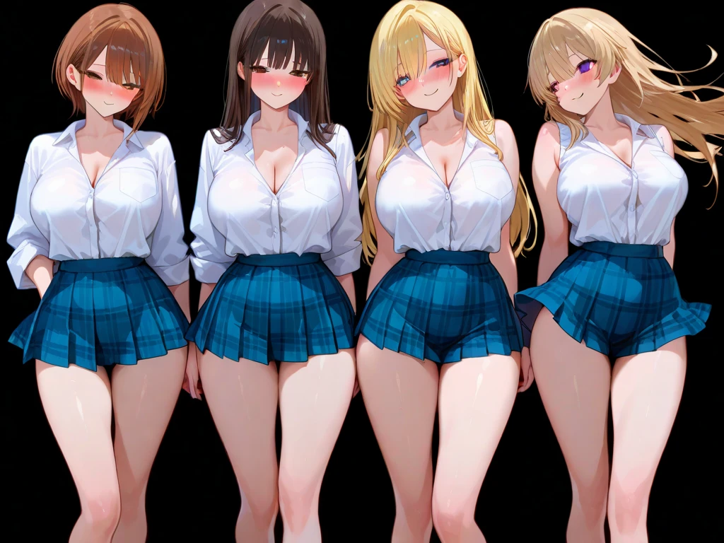 ((Highest quality)), ((masterpiece)), (detailed),Perfect Face,Strong light from the front,With front light,A group of naked nurses in a hospital wearing only white lab coats, spreading their legs and showing a close-up of their crotches to the camera,