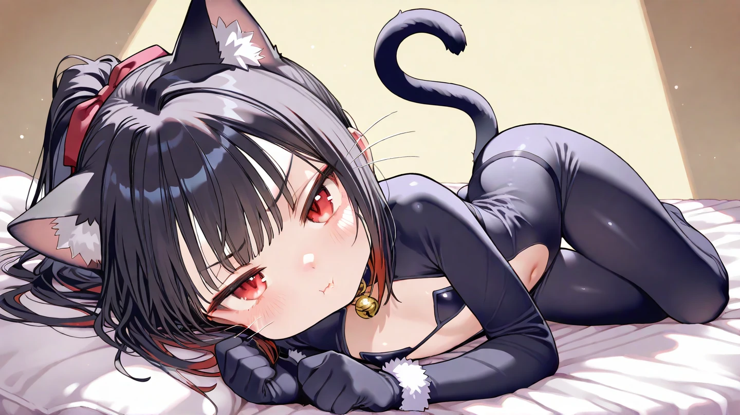 1 chica junkotvv,pelo negro,ojos rojos, orejas de gato, mucama,coletas,tareme eyes,yandere,sentado en la cama,2piernas,enfoque de piernas,manos en el muslo, diademas en forma de x,Desde abajo,ojos medio cerrados,jitome,Rubor, boca abierta,perspiration,vapor,bare pies,2pies,pies,(cinco dedos del pie1.5),soles of pies,pies focus,perspiration,vapor