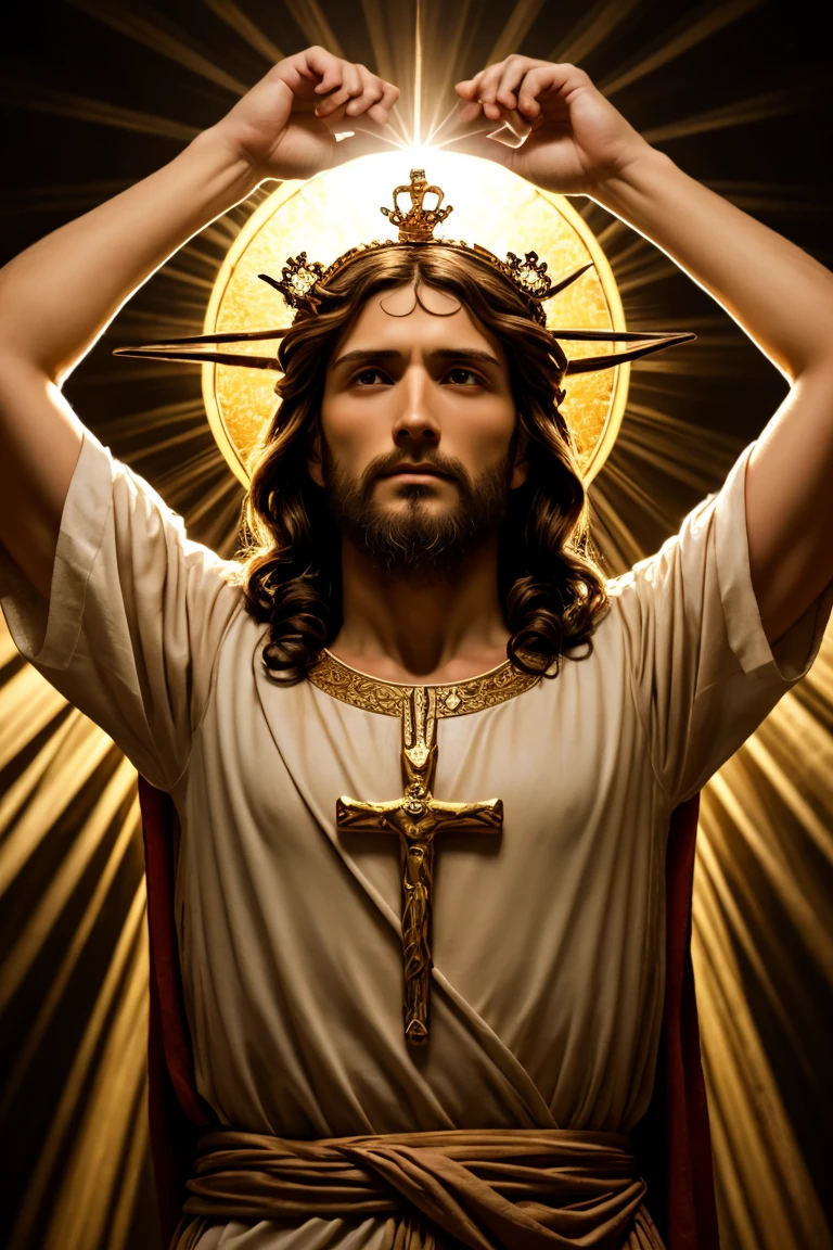 Image of Jesus Christ Jewish crown of thorns crucified