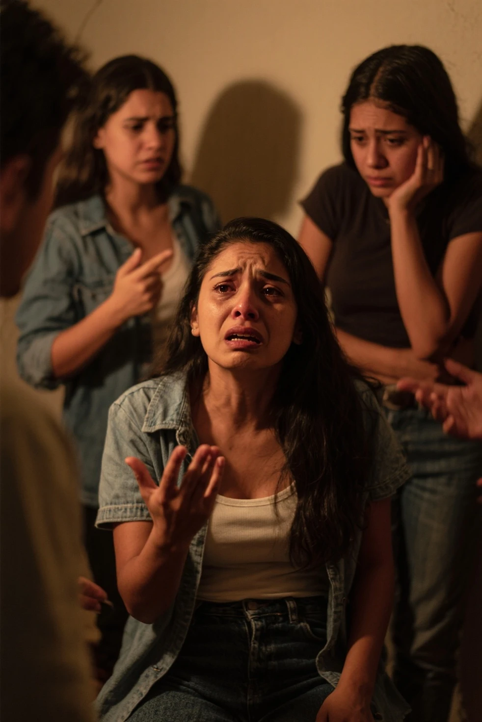 Hearing the girl's story, her four friends were very angry