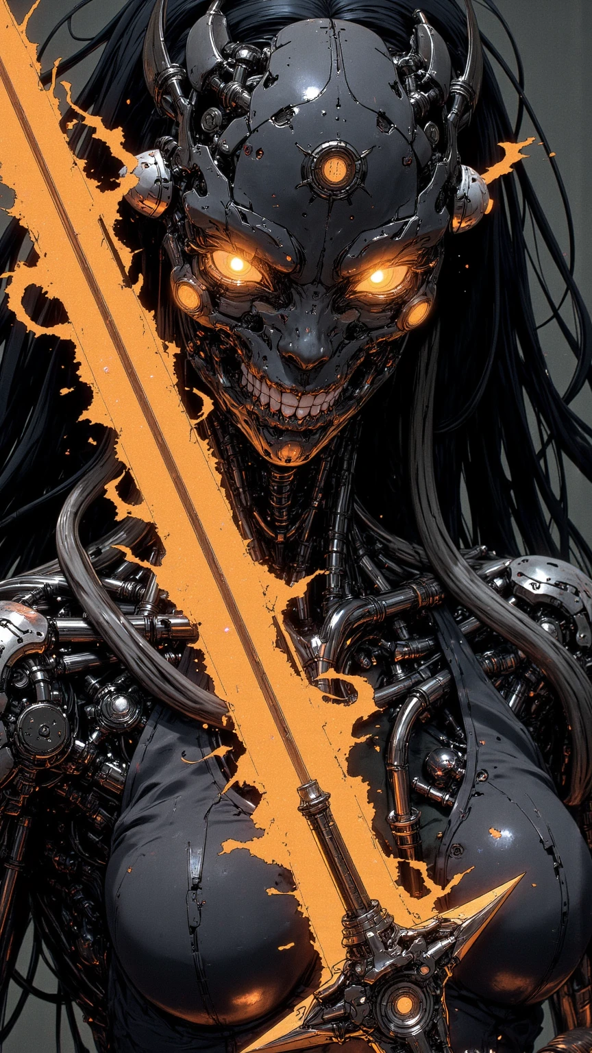 splash page decompressed comic cover art, joelle jones style expressive ink comic, rich color grading, rotoscope hyperrealism, frederic delavier musculature anatomy detailed accurate precise illustration, internal mechanics of robotic Medusa, cinematic, chiaroscuro lighting, surreal, slender medusa filled with steampunk gears and machinery, vertigo, overwhelming, intense, depth, Medusa, splash page decompressed comic cover art, ink style figure, candid, snake skin dress, ((art style expressive Joelle Jones and "Sean Gordon Murphy" comic drawing)), wordless, cinematic poster double exposure, optical illusion, image within image, abyss void black no visibility darkness, full body portrait, (background, pine barrens, entropy, rewilding, magic hour sunset, galaxy stars, cosmos), (horror, abstract, surreal, body, cosmic), body anatomy drawn in Frederic Delavier musculature anatomical illustration art style, (face, ornate black metal corpse paint, resembles Grace Jones), (body, Naga, snakefolk, lower body snake tail, snake woman hybrid, bald, hairless, skeleton, snake skin tattoos, piercing eyes, snake pupils, over the shoulder), (colors, merge bleak muted deep fiery radiant glowing ROYGBIV, forest green to earth brown), craftsmanship nuance, (art style Gerardo Zaffino charcoal), subliminal orchids, nyctophobia, (wordless, single image), silhouette
