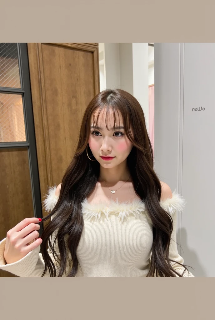 ((Highest quality, 8K, masterpiece: 1.3)), One girl, Perfect Body Beauty: 1.3, ( Random thick diva hairstyle casual), (( Long wavy brown hair)), (Queen), (Exposed big breasts), (Wedding dress), Super detailed face, Beautiful Eyes, double eyelid, smile, Short skirt, Lace panties, Earrings, necklace, Crown,