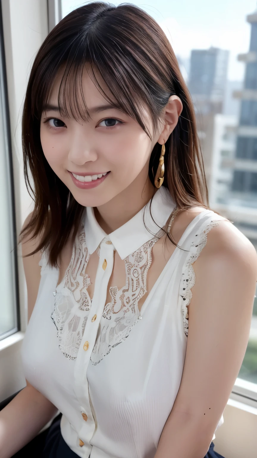 (8k, RAW Photos, Highest quality, masterpiece, Realistic, Photorealistic photography), 
(1 Japanese female), She's a Race Queen、(Ultimate beauty), Sexy Lace Queen Costumes、Highly detailed face, Highly detailed eyes, Beautiful Eyes, double eyelid, eyelash, Perfect Makeup、smile, Lip gloss、circuit、((Written boundary depth))
