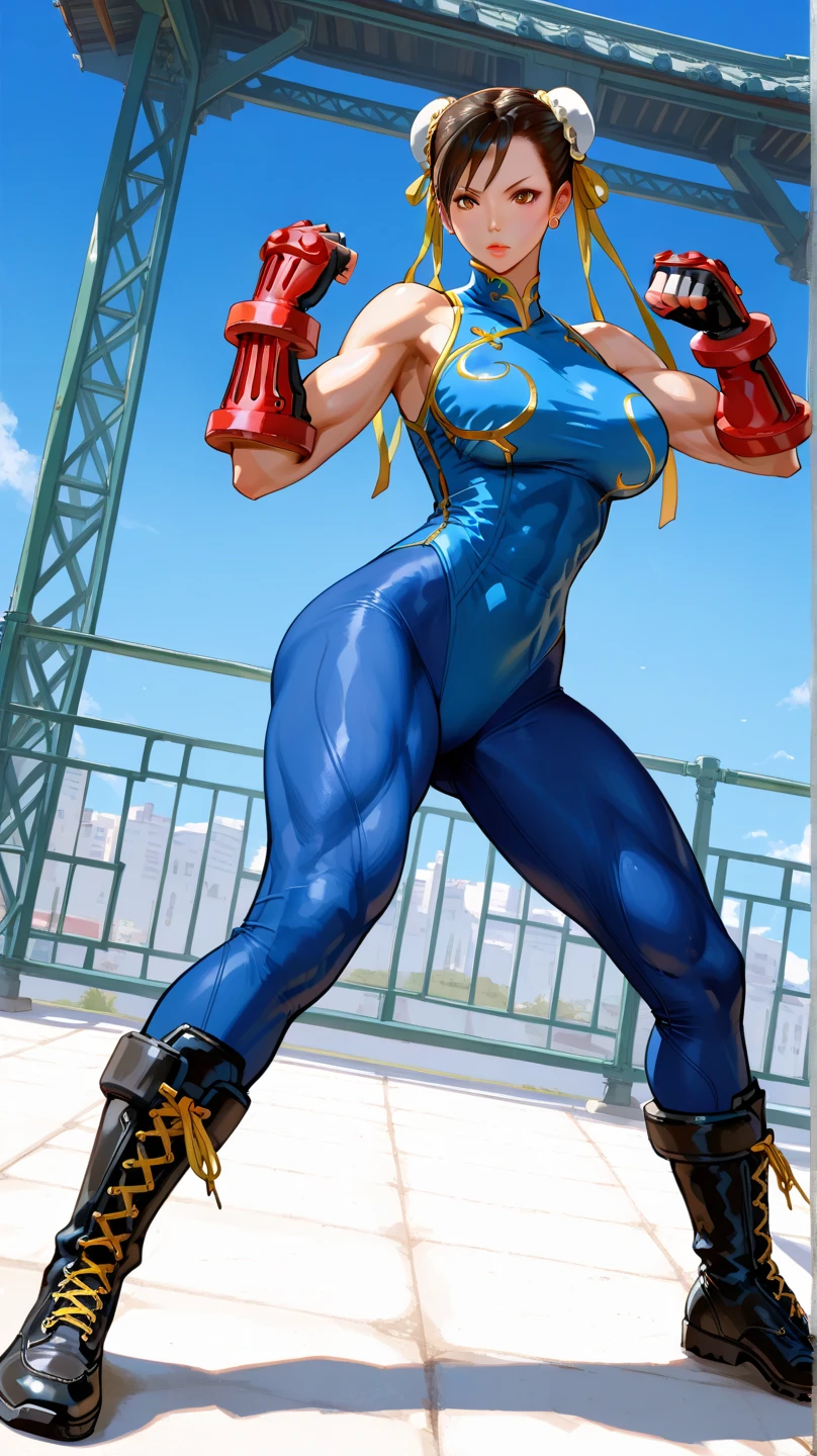 maryms,Best Quality,(beauty),masterpiece, 1girl,phisically-based render ,ultra highres,narrow waist, skinny,big eyes,long legs,(small breasts),puffy eyes, night,(rainy city), shiny skin, facing viewer, fighting stance, (make a fist),firm expression, muscular belly, bare feet, (((showing big ass and looking down))), (full body photo), standing, (twintails ), camera on the floor