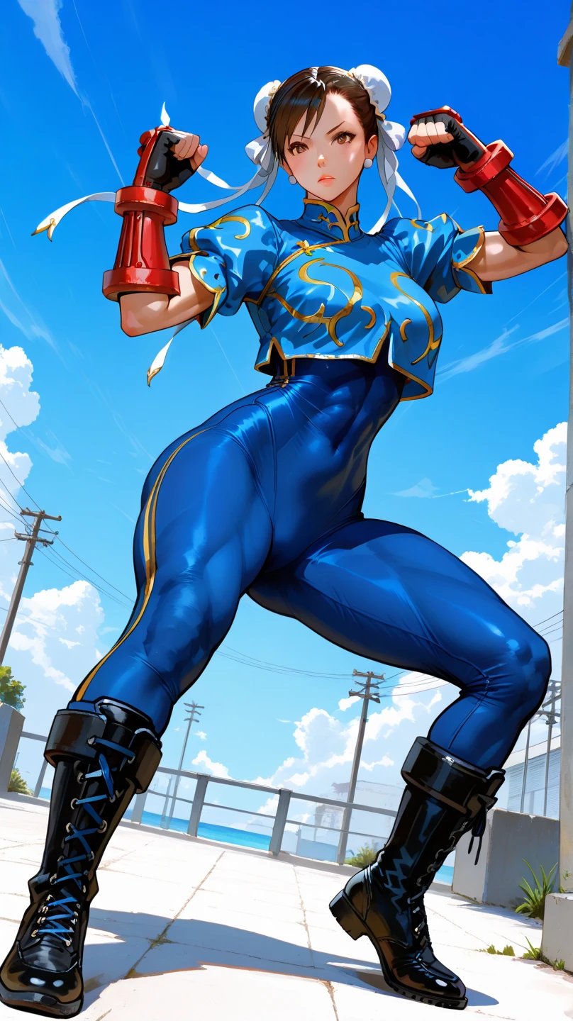 A photograph of Spider-Man, no mask on, 20 I, Handsome, face detailed, Looking at camera, portraite, 8K UHD, high qualiy, ((chun li)), ((BIG ASS))