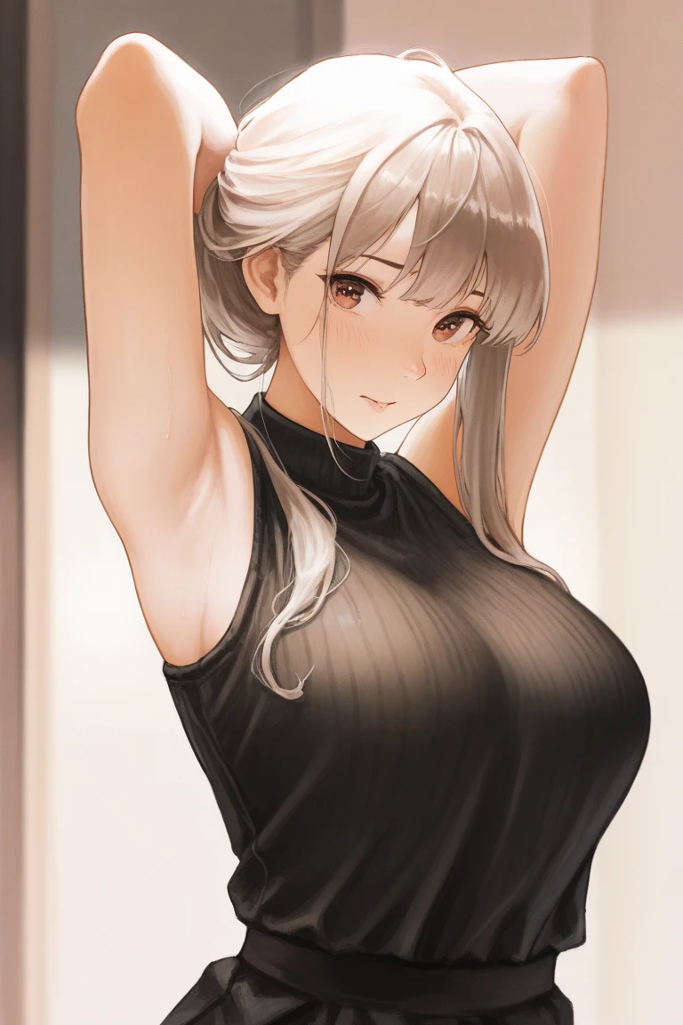 Undress her showinh her underwear and boobs and panties