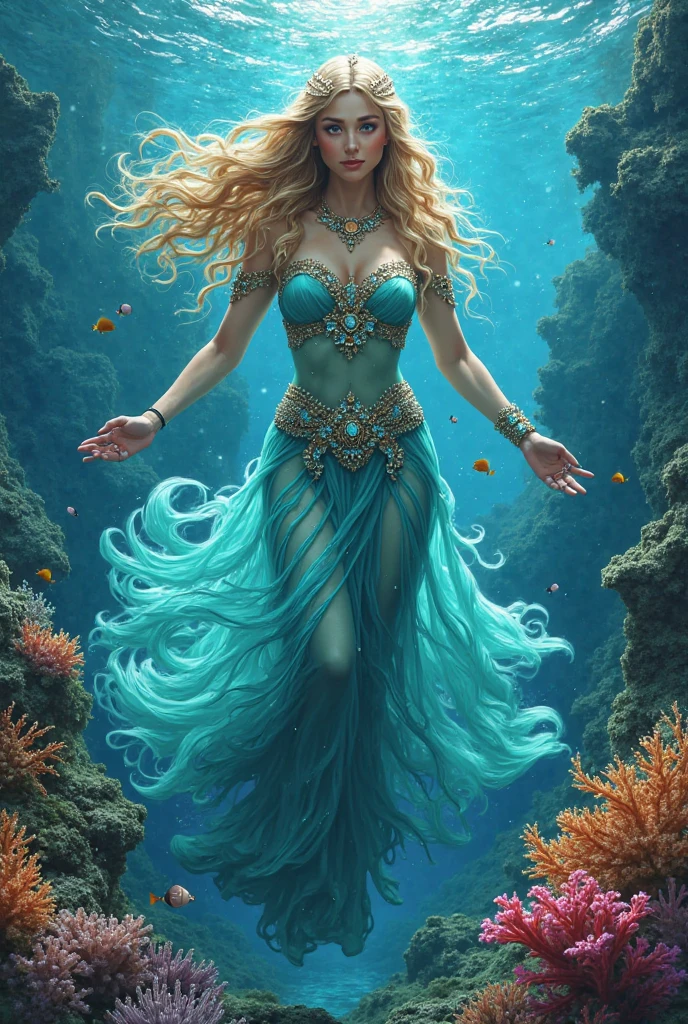 Mermaid Princess, by Christopher Balaskas, best quality, masterpiece, very aesthetic, perfect composition, intricate details, ultra-detailed