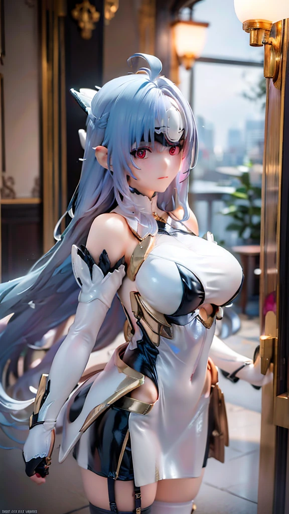 (masterpiece: 1.4), (highest quality: 1.4),  (She is fused with futuristic Gundam mecha), (very cute girl, super detailed face, eyes like jewels, white very long hair, Colorful gradient hair: 1.4), (Gundam style), with headgear, with v-fin ,armored shoulders,armored under arms, armored under legs, mechanical wings, (battle pose:1.3), (whole body:1.5, perfect 2 arms, perfect 2 legs: 1.4), (perfect four fingers: 1 thumb), light, shine, Bokeh, super fine