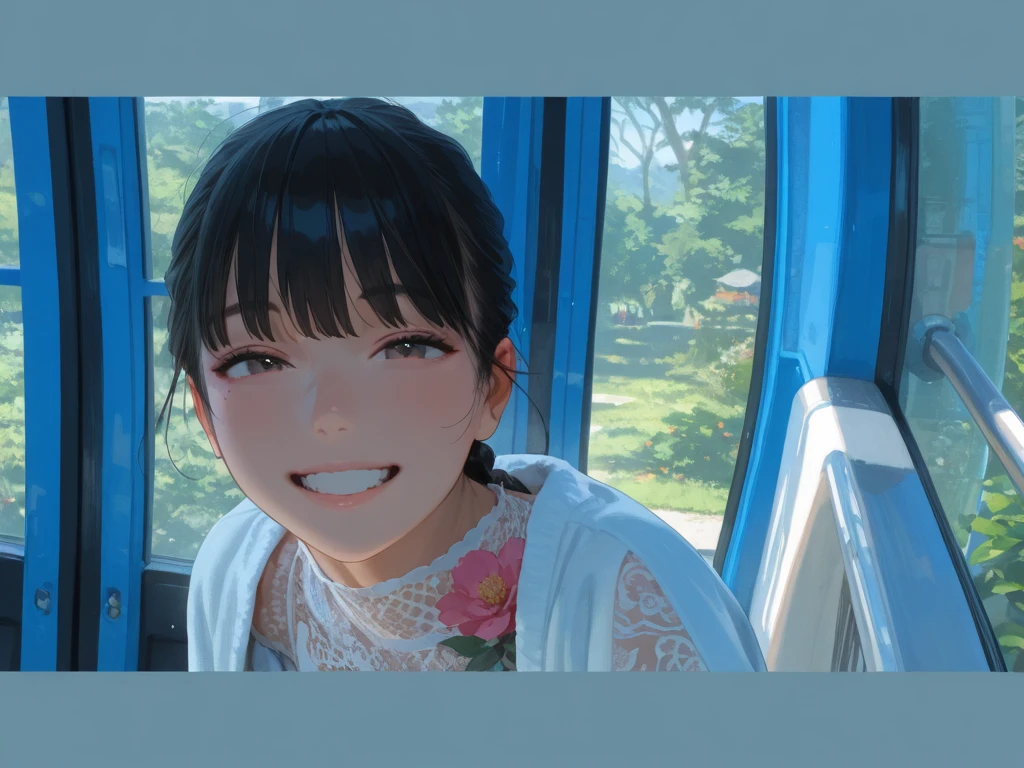 「highest quality、masterpiece、An illustration、very delicate and beautiful、very detailed、cg、8k wallpaper、wonderful、small details、masterpiece、最高の究極の芸術very detailed cg Unity 8k wallpaper」、japanese girl、(((huge breasts 1:1)))、(((Super Big 1:2)))、(((Pee)))、(((I can see your nipples)))、(((I can see your breasts)))、(((huge nipples)))、(((Piercing nipples)))、(((smile showing teeth)))、(((black hair)))、(((ponytail)))、(((white knit)))、(((Beige jacket)))