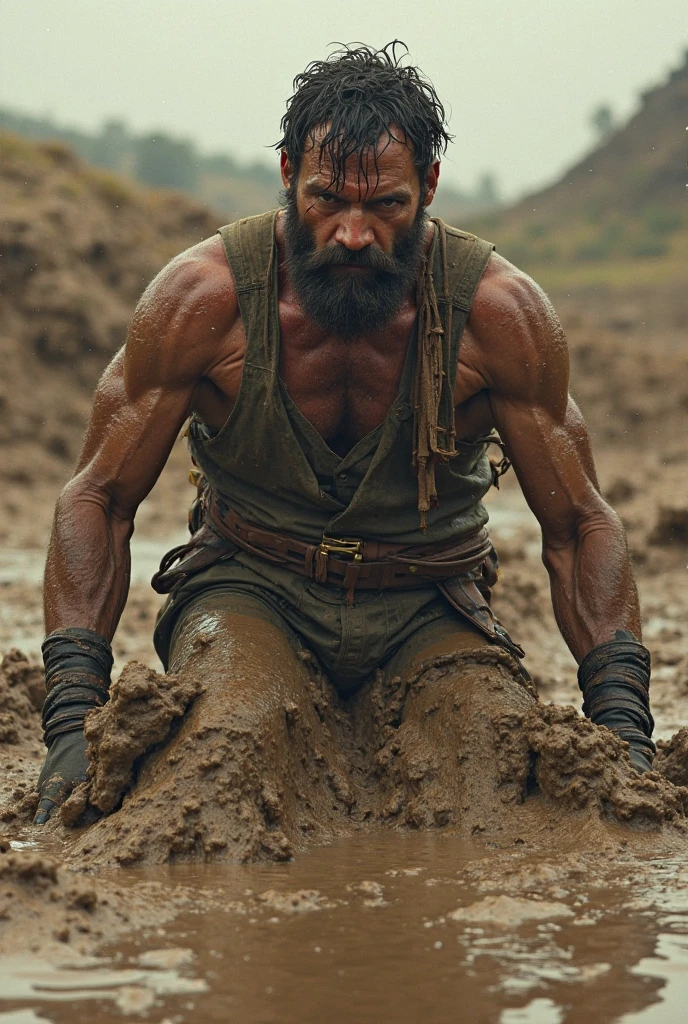 A man carrying stone