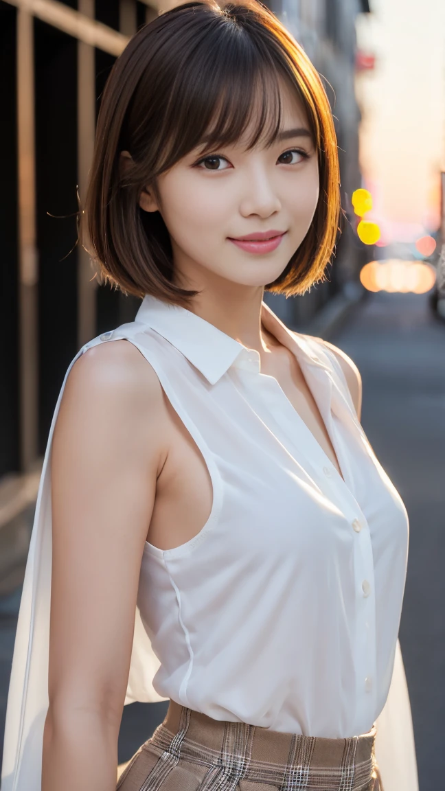 最high quality, table top, high resolution,18 years old wearing white camisole, 1 girl,very beautiful face,(very beautiful face의 초고화질 이미지)(White camisole),realistic, New York's Night View、blurred background、,full body image,(high definition skin:1.2),Looking at the camera with a smile on his face,full body image 8K UHD, digital single-lens reflex camera, In the soft, bright sunlight,high quality, volume lighting, candid, picture, high resolution,full body image,4K、Japanese university students、a sloppy smile、stand up straight、((((상반신 picture)))),One,Short hair style、camisole