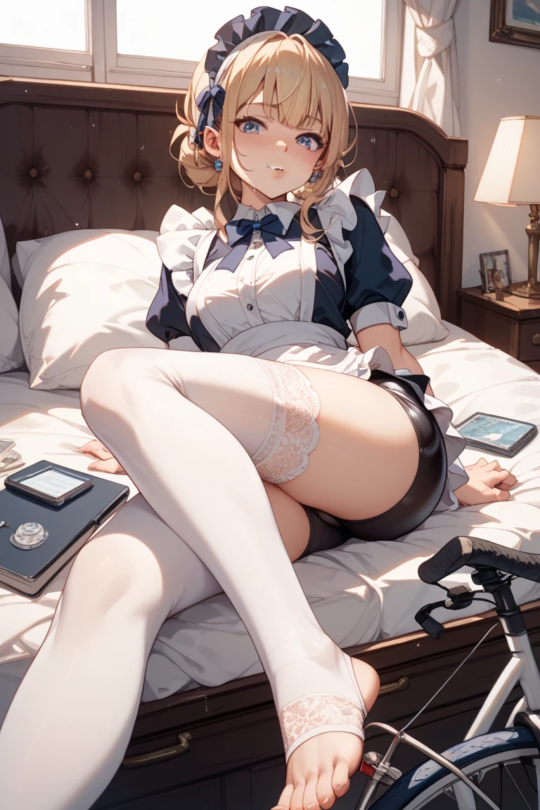 wearing only a pair of white panties