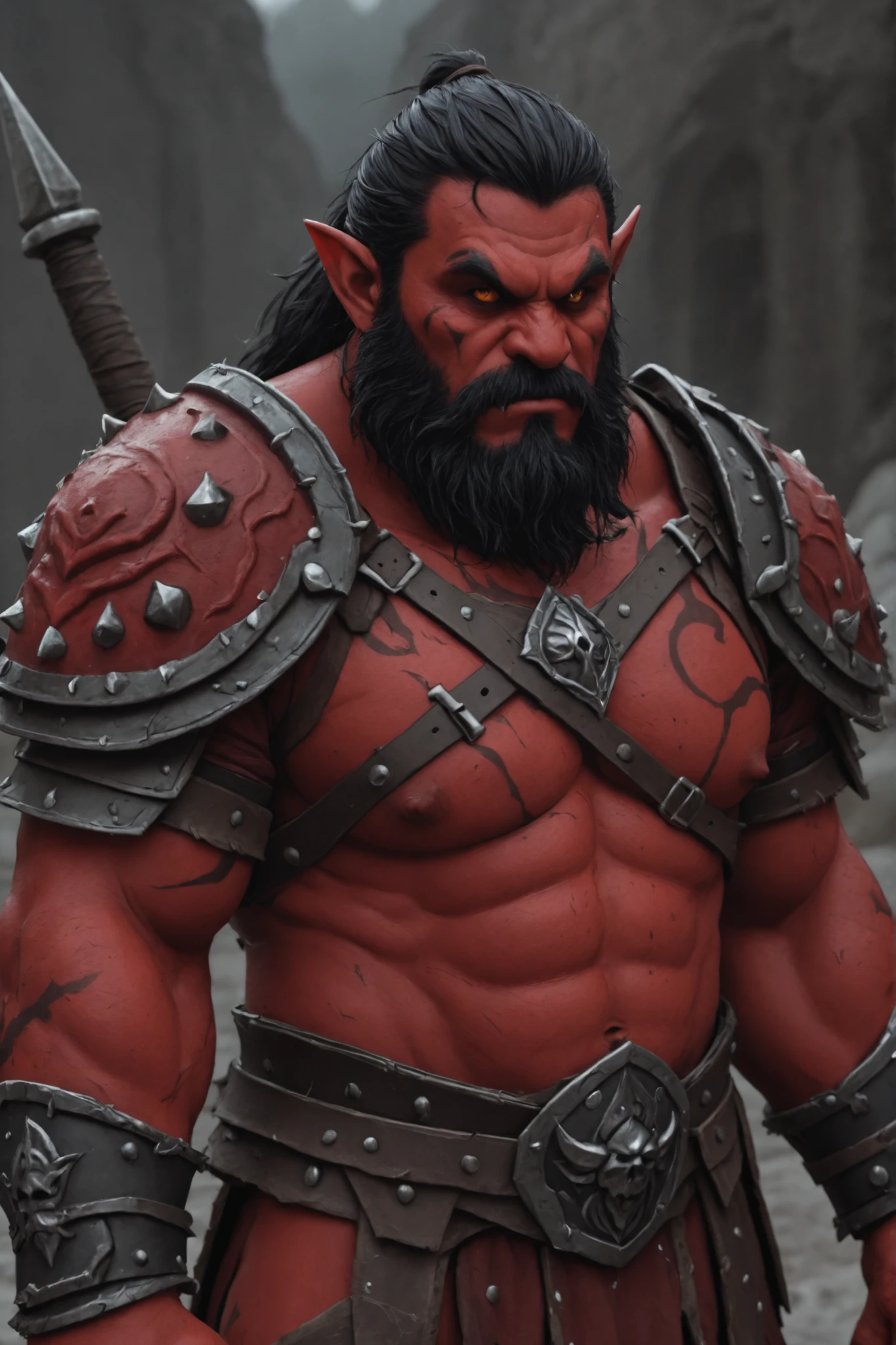 macro shot of a barbarian devil, diablo, zavy-brbrn