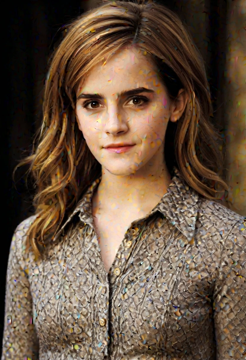 a beautiful picture of emma watson,long hair, detailed skin texture,masterpiece, face focus, photorealistic, woman, 4k, HDR, backlighting, bloom, light, RAW color photo,(fully in frame:1.1), (blush:0.5), (goosebumps:0.5), wearing a pink blouse,<lora:3mmawatV2:1>, photorealistic, cinematic lighting , city background, buildings, night, neon lights